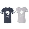 thumbnail image 1 of Tiger King Queen Matching Couple Cotton Jerseys (Men Navy / Women Heather) (Men L / Women S), 1 of 3