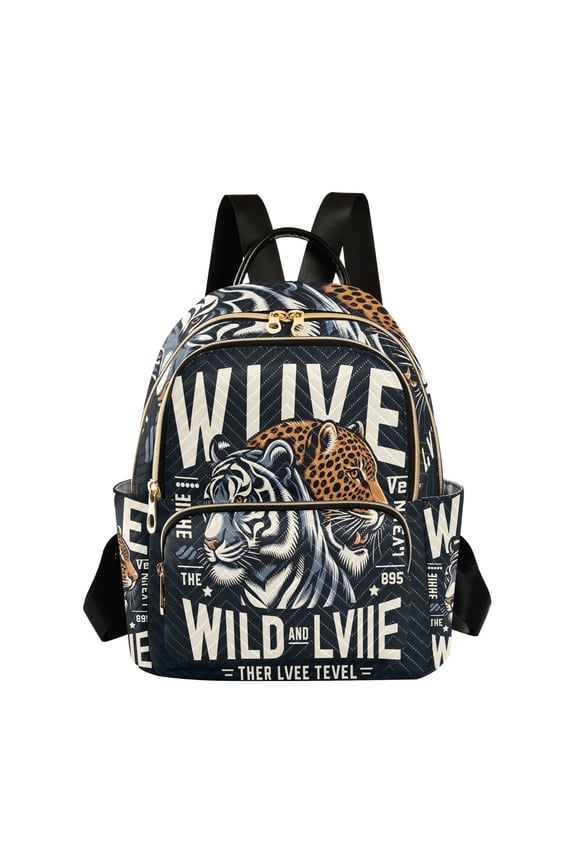Tiger Leopard Wildlife Travel Laptop Backpack Casual Daypack Lightweight Bookbag Compartment for Business