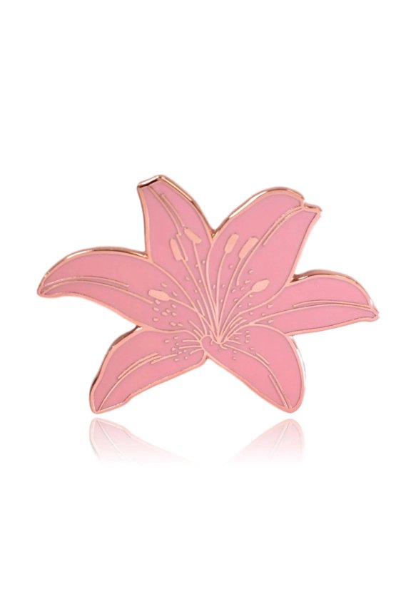 Tiger Lily Flower Hard Enamel Lapel Pin