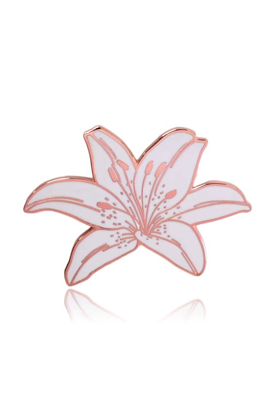 Tiger Lily Flower Hard Enamel Lapel Pin