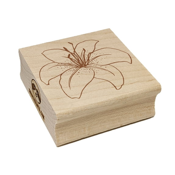 Tiger Lily Flower Square Rubber Stamp Stamping Scrapbooking Crafting - Large 2.75in