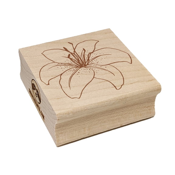 Tiger Lily Flower Square Rubber Stamp Stamping Scrapbooking Crafting - Small 1.25in