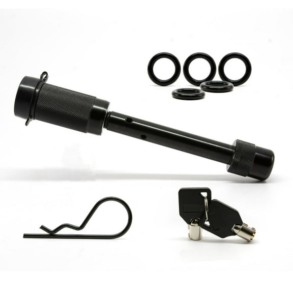 Tiger Lock 5/8" Black Trailer Hitch Locking Pin - Anti-Rattle Tow Hitch Receiver Lock, fits Class III - V Hitches for 2" and 2.5"