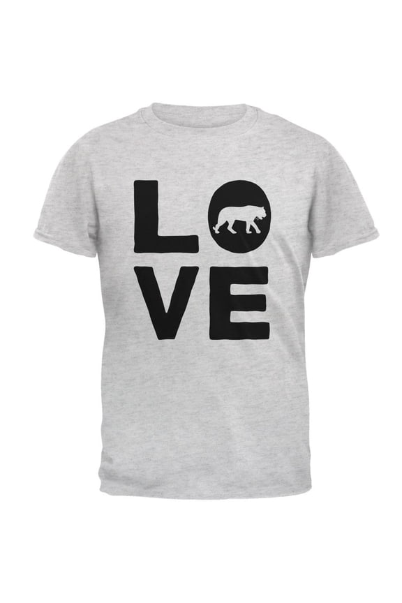 Tiger Love Series Mens T Shirt Light Heather Grey MD