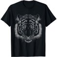 thumbnail image 1 of Tiger Lover Head Wild Animal black background Theme T-Shirt, 1 of 5