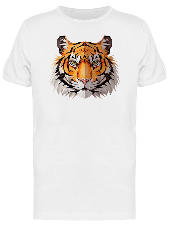 Tiger Low Poly Triangular T-Shirt Men -Image by Shutterstock, Male 4X-Large