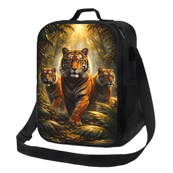 Tiger Lunch Bag Insulated Thermal Lunch Box with Shoulder Strap & Handle for Women and Men