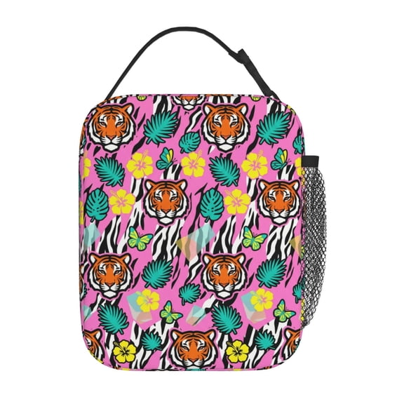 Tiger Lunch Box Insulated Lunch Bag For Women Men,Reusable Lunch Box Containers,Durable Cooler Tote Bag Lunchbox For Office Work Picnic Travel