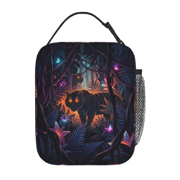 Tiger Lunch Box Insulated Lunch Bag For Women Men,Reusable Lunch Box Containers,Durable Cooler Tote Bag Lunchbox For Office Work Picnic Travel