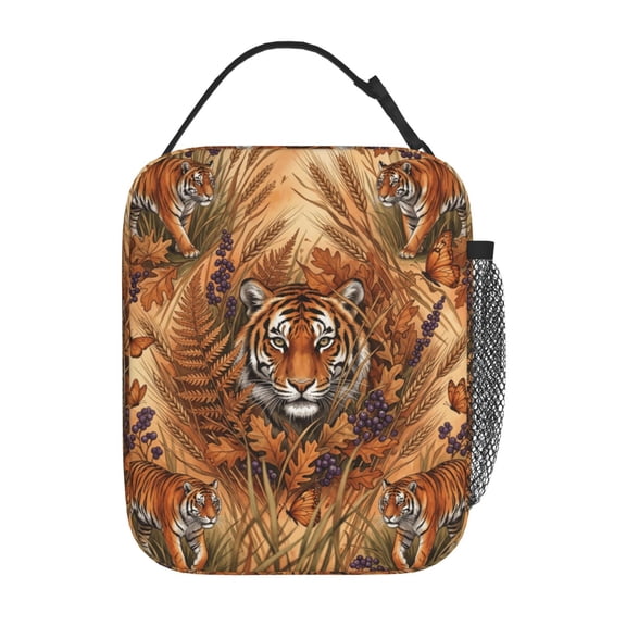 Tiger Lunch Box Insulated Lunch Bag For Women Men,Reusable Lunch Box Containers,Durable Cooler Tote Bag Lunchbox For Office Work Picnic Travel