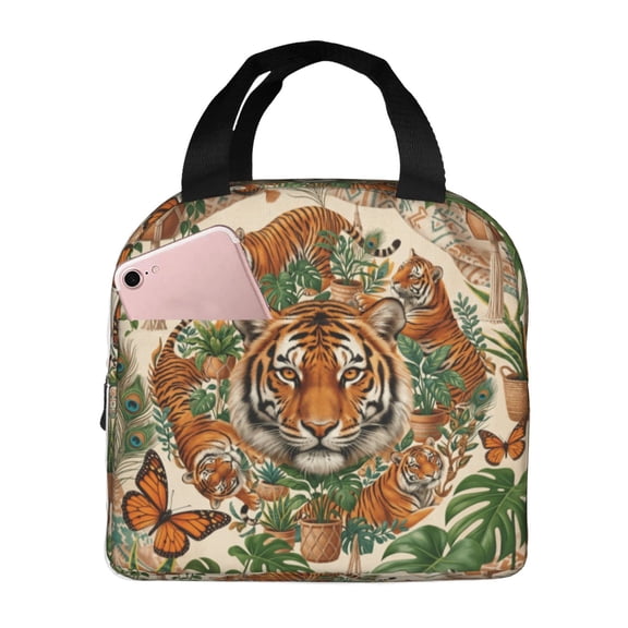 Tiger Lunch Box Insulated Soft Bag Reusable Cooler Bag For Women&Men&Work Picnic Hiking