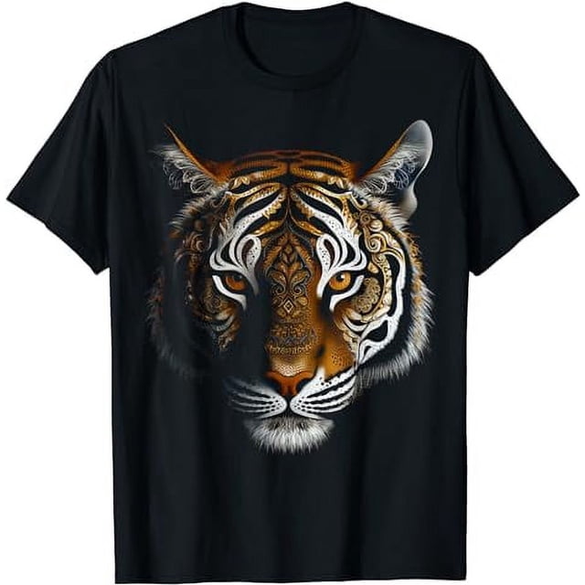 SLEITY Women's Tiger Print Graphic Tee – Contrast Color T-Shirt, Short Sleeve, Cotton Blend, Relaxed Fit 2 thumbnail image