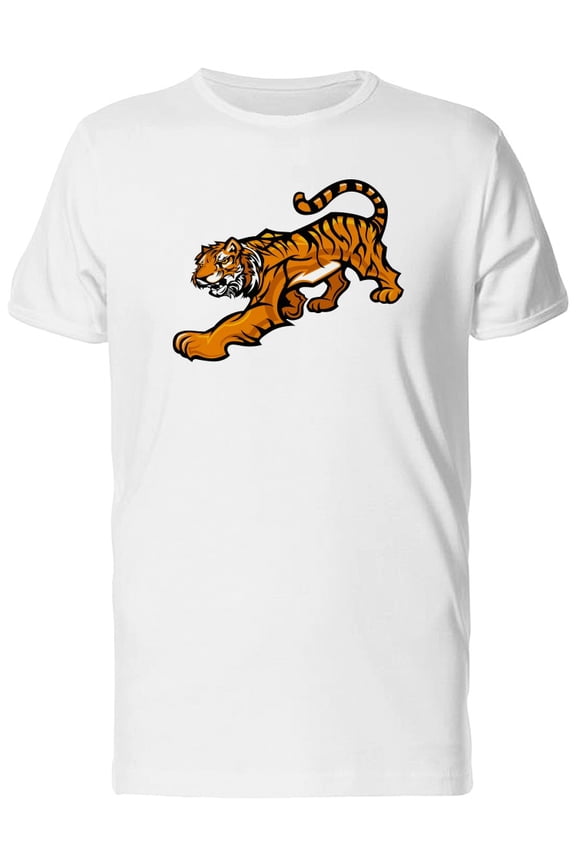 Tiger Mascot, Grunge Old School T-Shirt Men -Image by Shutterstock, Male Large