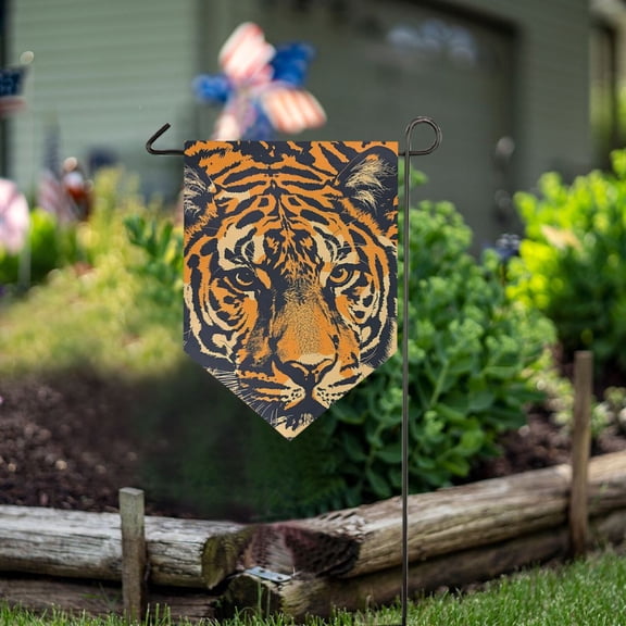 Tiger Or Face Garden Flag 18" x 12.5" Double Sided Yard Lawn Outdoor Decor Small Yard Flags