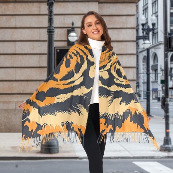 Tiger Or Face Winter Scarf for Women Fashion Warm Long Soft Blanket Scarves Gifts