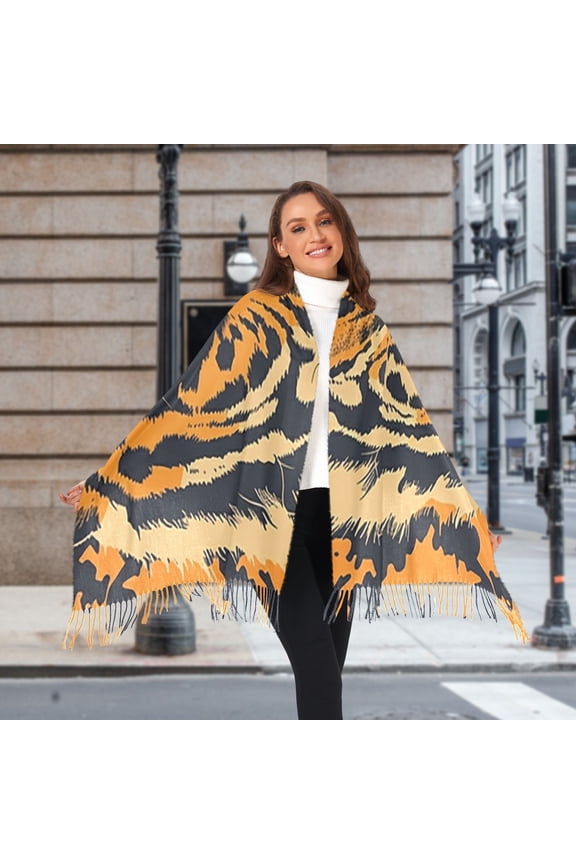 Tiger Or Face Winter Scarf for Women Fashion Warm Long Soft Blanket Scarves Gifts