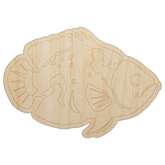 Tiger Oscar Cichlid Fish Wood Shape Unfinished Piece Cutout Craft DIY Projects - 6.25 Inch Size - 1/8 Inch Thick