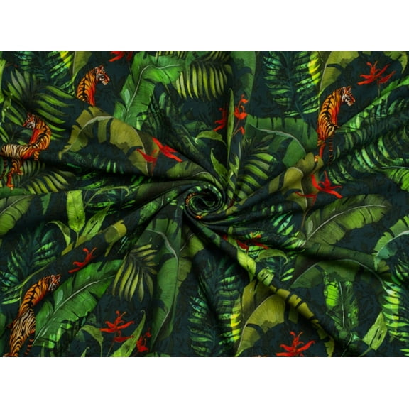 Tiger Paradise Loop Back French Terry Stretch Knit Fabric - per yard