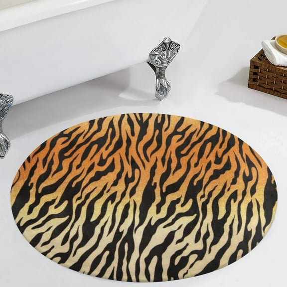 Tiger Pattern Round Carpet Circle Rug Outdoor Patio Area Rug Washable Large Area Rugs Hallway Room Decor Fitness Mats