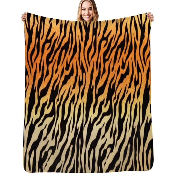 Tiger Pattern Soft Blanket Travel Bedding Throws Flannel Bedspread Sofa Bed Cover