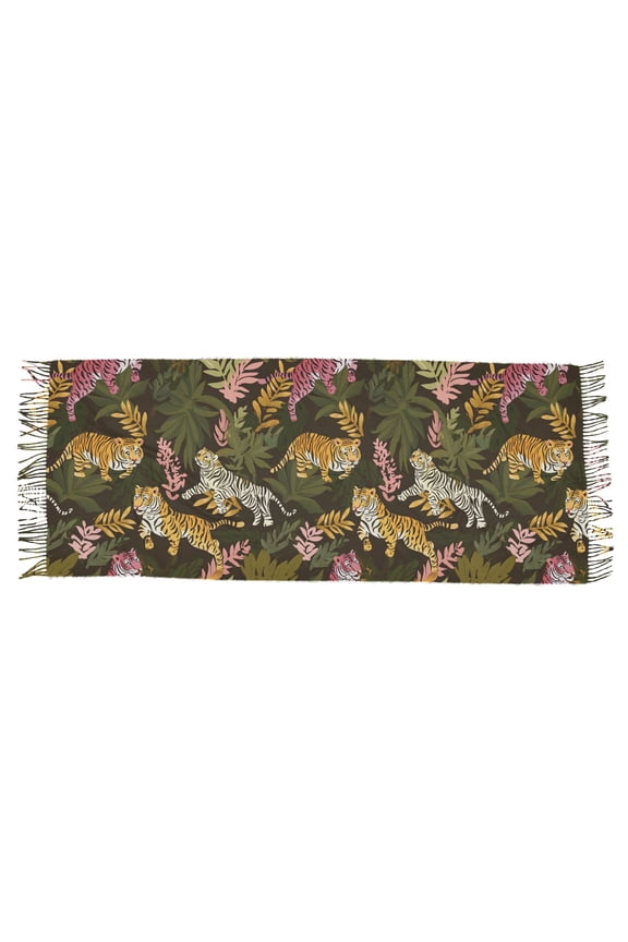 Tiger Pattern Women's Cold Weather Scarves Lightweight Warm Fashion Scarves, Breathable 86.6''x30.7''