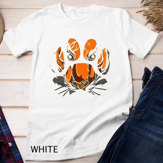 Tiger Paw Zoo Animal Lover Gift Asia Tiger Unisex T-Shirt Birthday Gifts; For Men & Women