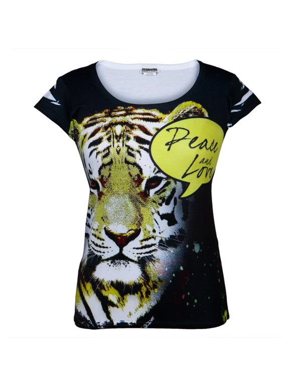 Tiger Peace Love Juniors T-Shirt - Medium