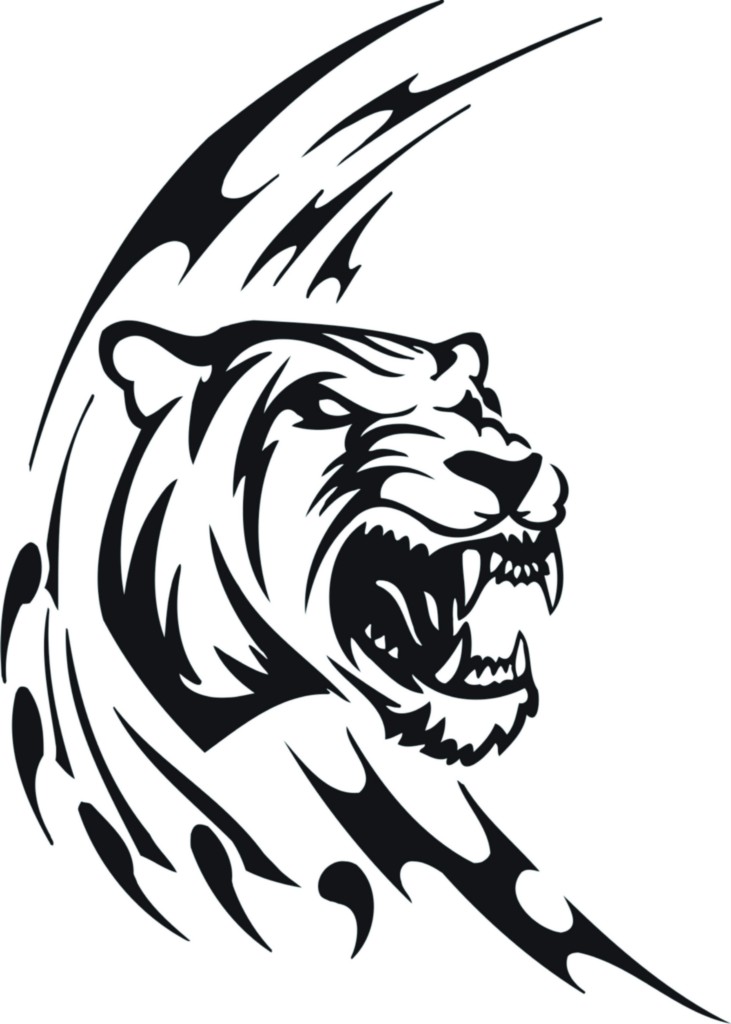 Tiger Picture Art - Boys Bed Room - Peel & Stick Sticker - Vinyl Wall ...