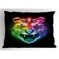 thumbnail image 1 of Tiger Pillow Sham Multicolored Abstract Display Large Feline Blazing Spectrum of Fire Rainbow Color, Decorative Standard King Size Printed Pillowcase, 36 X 20 Inches, Multicolor, by Ambesonne, 1 of 2