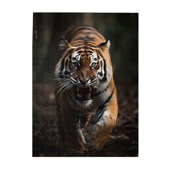 Tiger Predator Jungle Ground 500-Piece Wooden Jigsaw Puzzle for Adults, Fun & Challenging Family Brain-Teaser, Perfect Home Decor & Gift