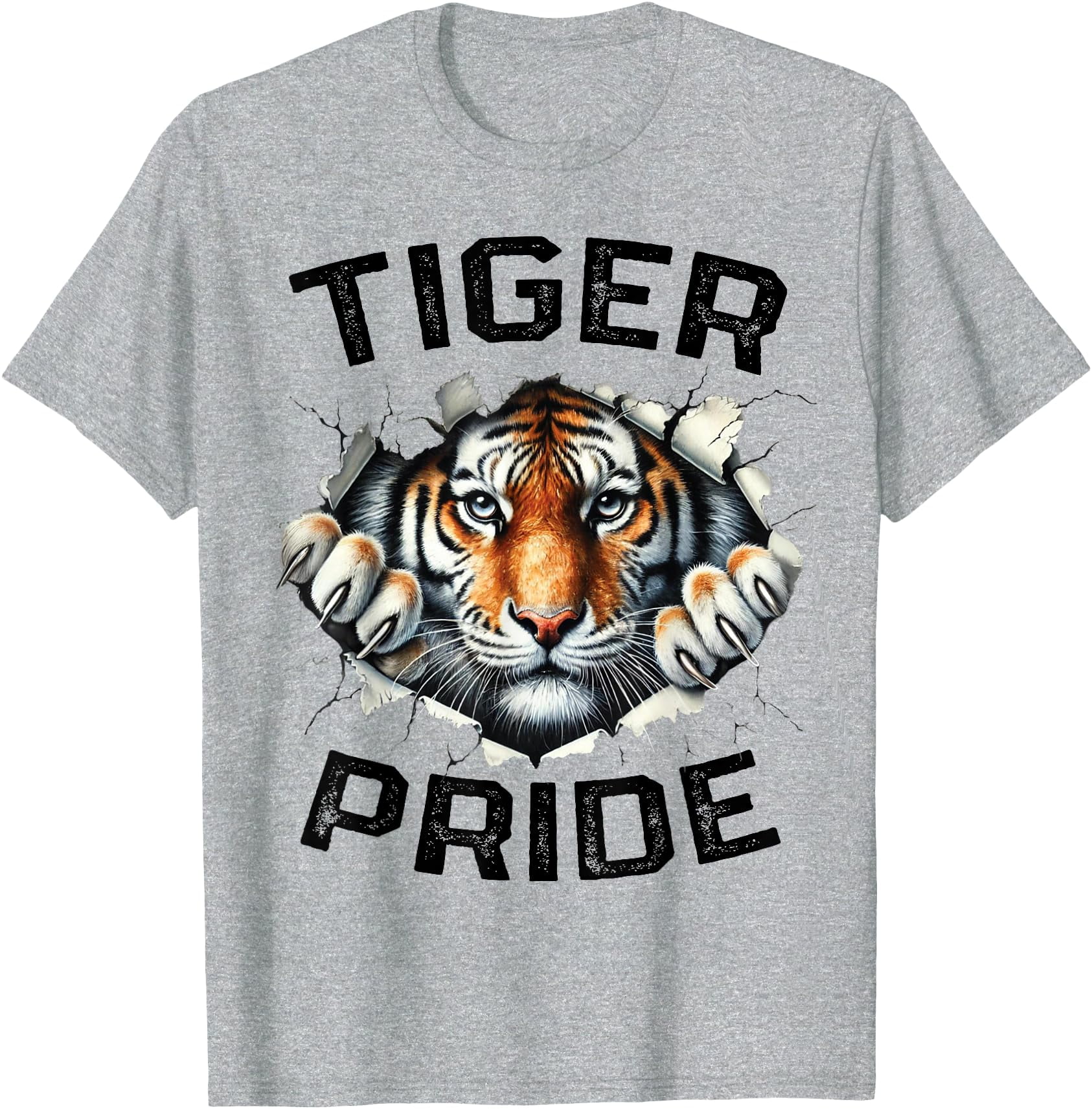 Sports Tiger Tee- Grey Marle/Black