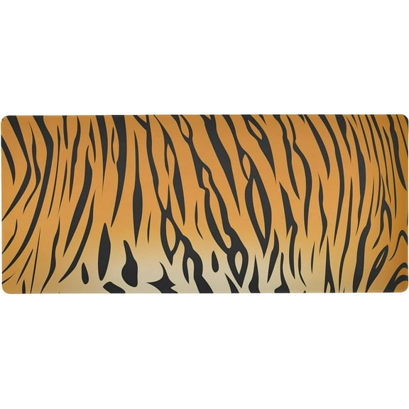 Tiger Print Animal Stripes Large Gaming Mouse Pad Big Mousepad Mice Keyboard Mat with Non-Slip Rubber Base for Computer Laptop Home & Office, 31.5 X 11.8 inch