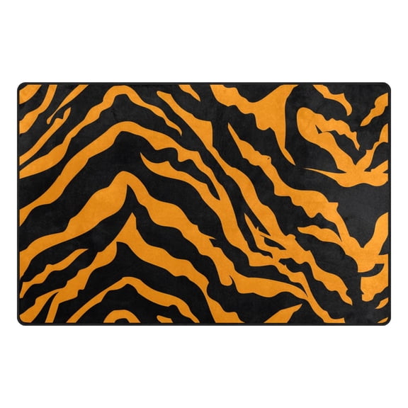 Tiger Print Background Memory Foam Area Rug 31"x20" Non Slip, Absorbent, Fade Proof for Living Room, Bedroom, Office