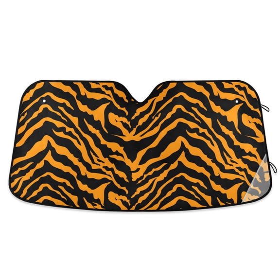 Tiger Print Car Windshield Sun Shade Foldable Car Front Window Visor Heat and UV Protection 53x23.5