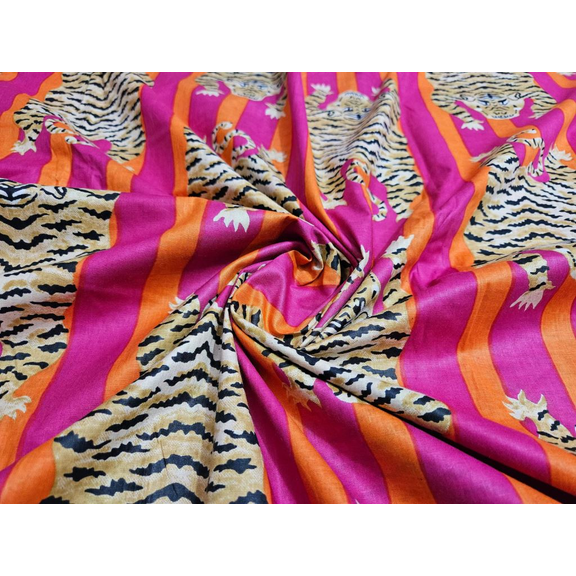 Tiger Print Cotton Upholstery Fabric Fabric 5 Yard Indian Cotton