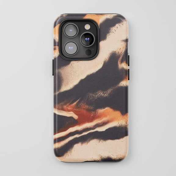 Tiger Print For iPhone Protective Phone Case Abstract Animal Pattern Brown Orange Beige