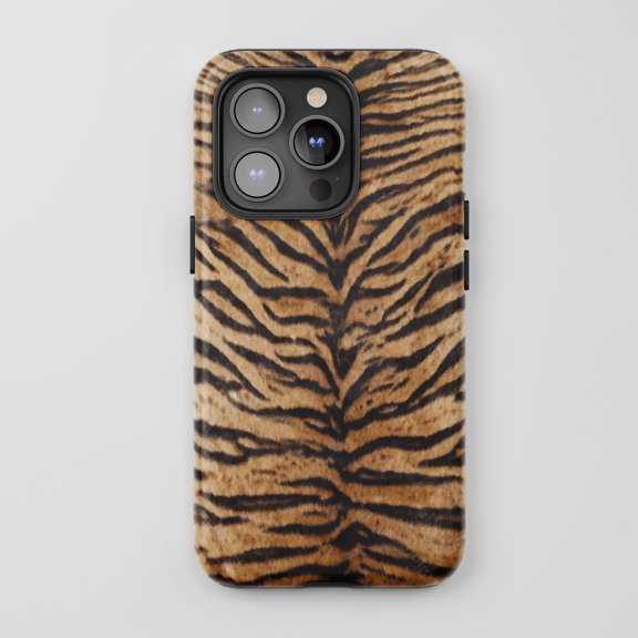 Tiger Print For iPhone Protective Phone Case Exotic Animal Style Brown Black