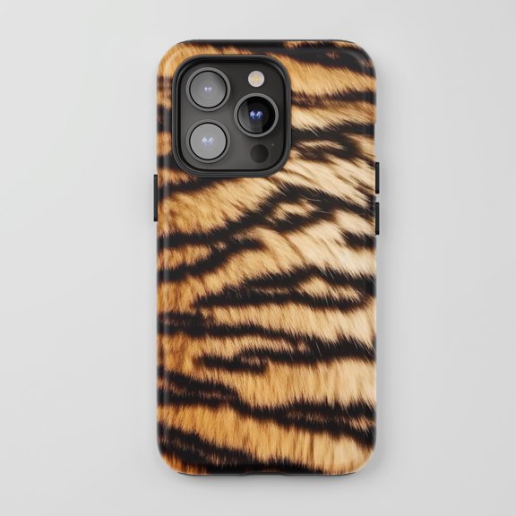 Tiger Print For iPhone Protective Phone Case Wild Animal Style Brown Black