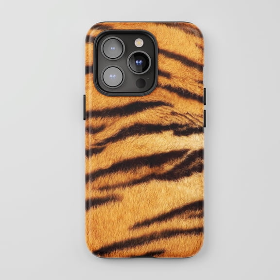 Tiger Print For iPhone Protective Phone Case Wild Safari Style Orange Black
