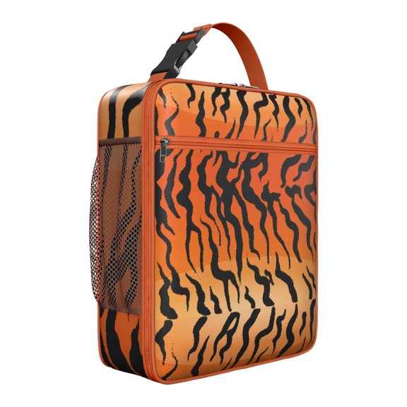 Tiger Print Insulated Lunch Bag – Waterproof Portable Thermal Meal Tote for Camping, Travel & Office