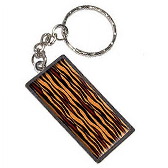 Tiger Print Keychain Key Chain Ring
