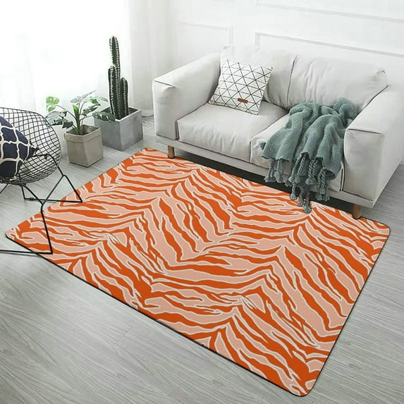 Tiger Print - Orange Soft Comfy Area Rugs Carpet Suitable for Living Room Kitchen Bedroom Laundry Room Home Decorations 60"x 40"
