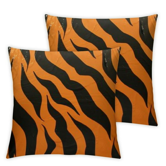 Tiger Print Throw Pillow Covers - Animal Pillow Cover Tiger Stripe Pillowcase Inch Farmhouse Wildlife Pillowcases for Sofa Couch Housewarming Gift