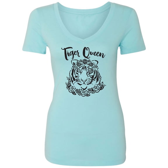 Tiger Queen Womens V-Neck T-Shirt