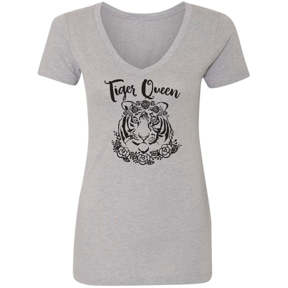Tiger Queen Womens V-Neck T-Shirt