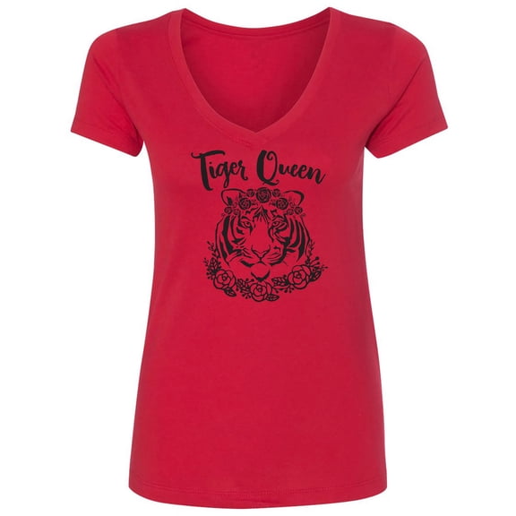 Tiger Queen Womens V-Neck T-Shirt