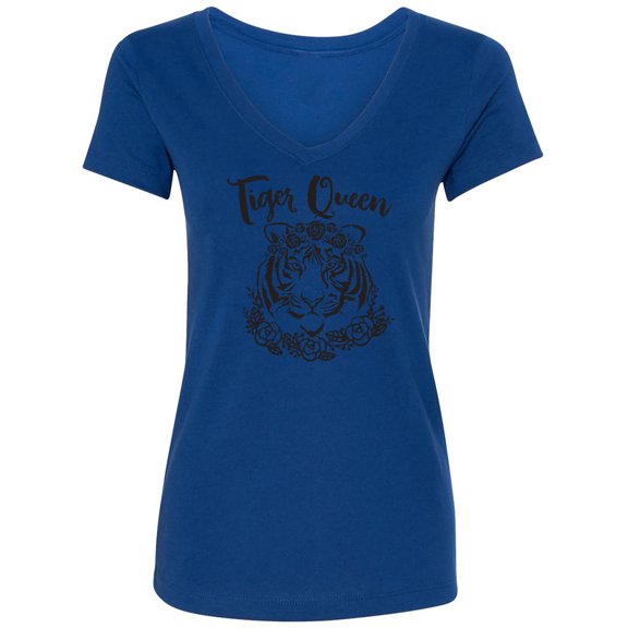 Tiger Queen Womens V-Neck T-Shirt