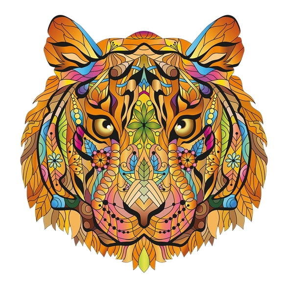Tiger Rainbow Wooden Jigsaw Shape Puzzle 138 pieces