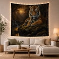thumbnail image 1 of Tiger Resting by Waterfalls in a Shadowy Forest, Serene Digital Art for Wildlife Fans, Forest Decor, Housewarming Gift, Tapestry Wall Hanging for Bedroom and Living Room, 1 of 7