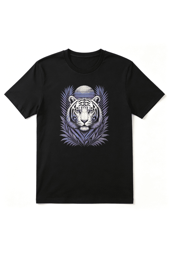 Tiger Retro Graphic Tee for Men and Women, Hunting Fan Camping Cotton Short Sleeves T-Shirt